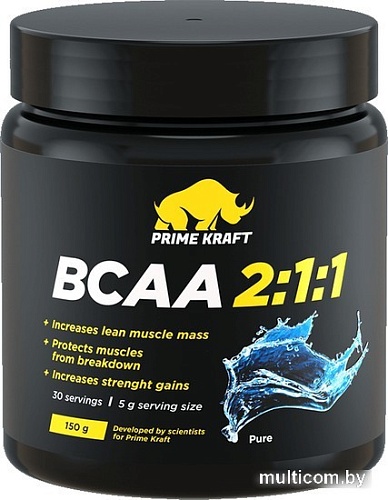 Аминокислоты Prime Kraft BCAA 2:1:1 (150г, без вкуса)