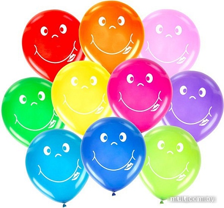 Набор воздушных шаров Золотая сказка Смайл 105007 (50 шт, 10 цв)