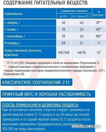 Аминокислоты Академия-Т Fit ВСАА (300г, красный апельсин)