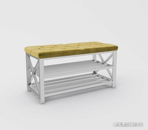 Банкетка Hype Mebel Будс (белый/золото)