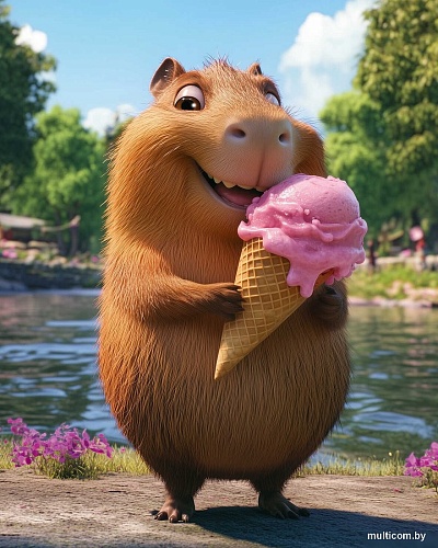 Алмазная мозаика Феникс+ Капибара с мороженым 71351
