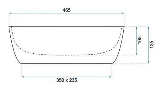 Умывальник Rea Belinda U8470 (черный матовый)