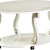 Журнальный столик Мебелик Овация М на колесах (слоновая кость/золото)