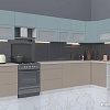 Готовая кухня Интерлиния Мила Матте 1.5x3.7 Б правая (океан-луна-травертин серый)