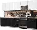 Кухня Интерлиния Мила Пластик 3.2 А (черный глянец/белый глянец/опал светлый)