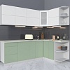 Готовая кухня Интерлиния Мила Матте 1.5x2.3 А правая (белый-мята-опал светлый)