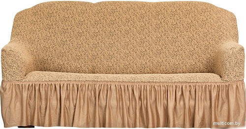 Чехол для дивана Софатэкс Люкс ПО-1 Венеция с оборкой 00934 (кофе с молоком)