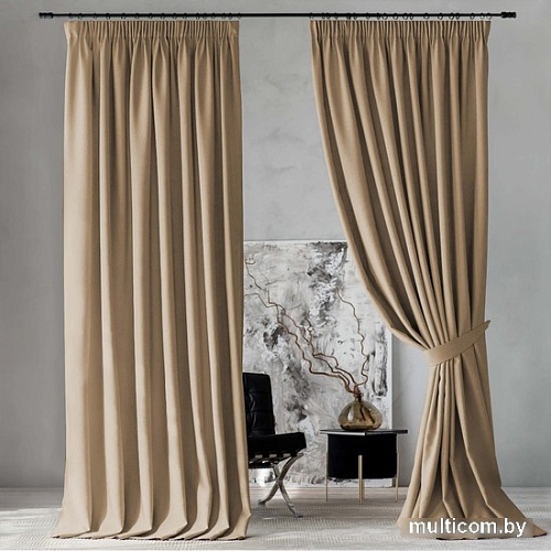 Комплект штор Pasionaria Ибица 400x230 (2 шт, бежевый/коричневый)