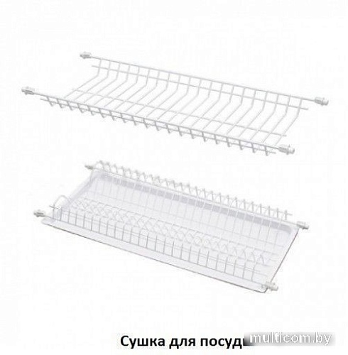 Готовая кухня Интерлиния Мила Деко 1.68x3.2 левая (луна-луна-травертин серый)