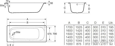 Ванна Roca Contesa 120x70 [212106001]