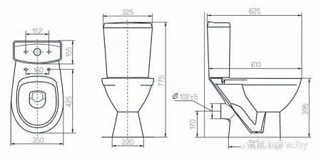 Унитаз напольный Rosa Соло Люкс