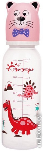 Бутылочка для кормления Sun Delight 31017 (250 мл, розовый)