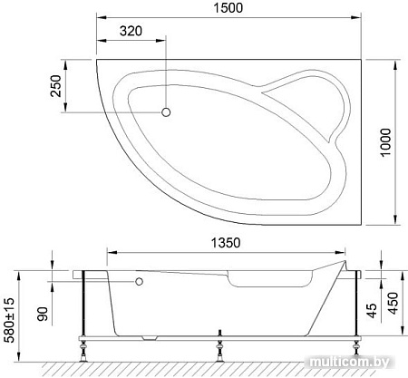 Ванна Royal Bath Alpine 150x100x58 R RB819100