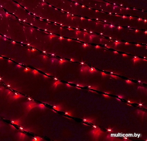 Световой дождь Luazon Led-400 контроллер (2x1.5 м, красный) [187296]