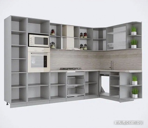 Готовая кухня Интерлиния Мила Крафт 1.68x3.2 правая (дуб английский)