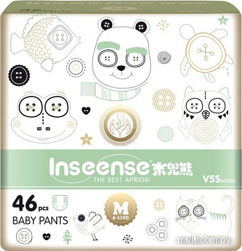 Трусики-подгузники Inseense V5S M 6-11кг Ins46green (46 шт)