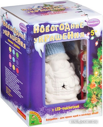 Набор для создания поделок/игрушек Bondibon Новогодние украшения. Сувенир снеговик ВВ2145