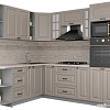 Готовая кухня Интерлиния Мила Деко 1.88x2.4 левая (луна-луна-травертин серый)