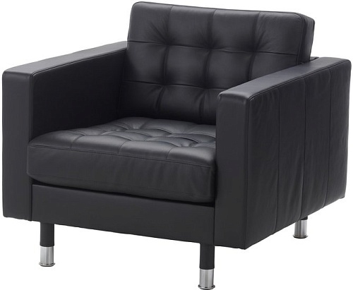 Интерьерное кресло Ikea Ландскруна (бумстад черный/металл) 492.486.17