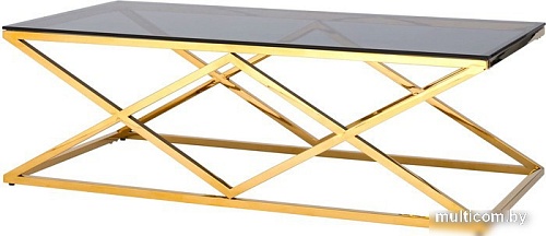 Журнальный столик Stool Group Инсигния 120x60 ECT-026-TG-SK (стекло smoke/сталь золото)