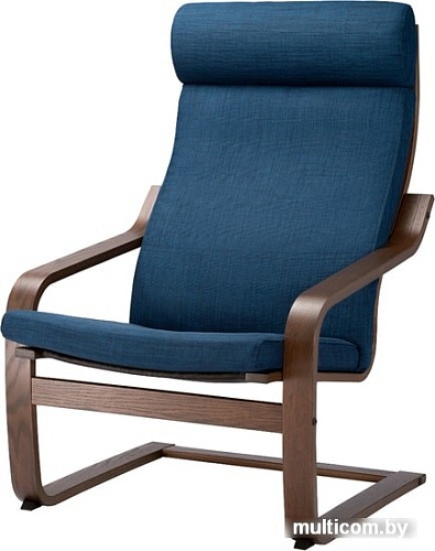 Интерьерное кресло Ikea Поэнг (коричневый/шифтебу темно-синий) 093.028.28