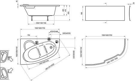 Ванна Ravak Asymmetric 160x105R C471000000