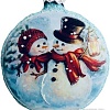 Елочная игрушка Грай Медальон Снеговики Ф-93