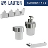 Набор аксессуаров для ванной Lauter 21TS3018 + 21TS3020 + 21TS3008 + 21TS3012 (Chrome, 4 предмета)