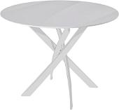 Кухонный стол Kenner R1000 (белый/стекло белое глянец)