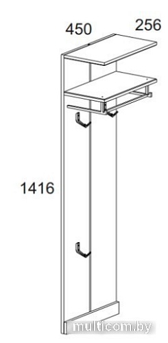 Вешалка для одежды Anrex Oskar 45 (дуб санремо)