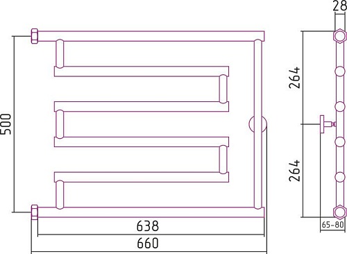 Полотенцесушитель Сунержа High-Tech model L 500x650 12-0052-5065