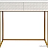 Консольный стол Shtabe Simple 7011 эко (травертин/белый/золото)
