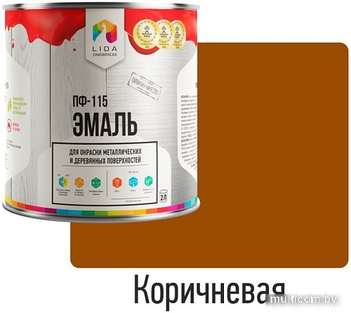 Эмаль LIDA ПФ-115 2 л (небесно-голубой)