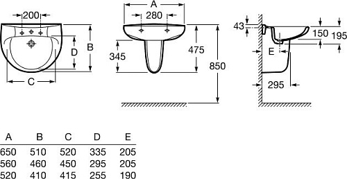 Умывальник Roca Victoria 56x49 [32739300Y]