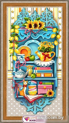 Алмазная мозаика Алмазная Живопись Полочка с лимонами АЖ-1584