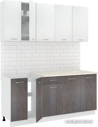 Готовая кухня Кортекс-мебель Корнелия Лира-лайт 1.8м (белый/береза/королевский опал)