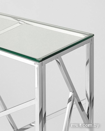 Консольный стол Stool Group Арт Деко 115x30 ECST-015 (прозрачное стекло/сталь серебристый)
