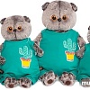 Мягкая игрушка Basik &amp; Co Басик в изумрудном комбинезоне с кактусом (30 см)