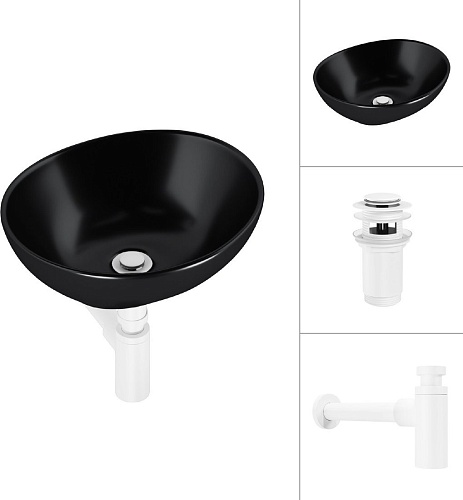 Умывальник Lauter 21652-A + клапан 21190W + сифон 21635W (белый матовый)