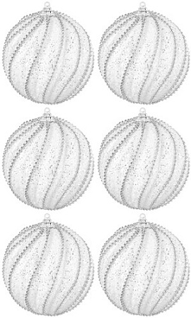 Елочная игрушка Elan Gallery Линии на белом 970111