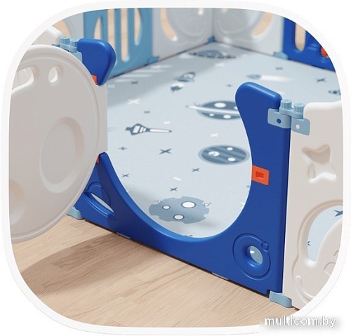 Игровой манеж UNIX kids SUPREME Space 200x200 Blue с качелями