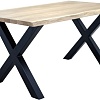 Кухонный стол Buro7 Икс 110 (с обзолом, дуб беленый/черный)