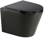 Унитаз подвесной WeltWasser Amberg 350 ST + Salzbach 043 MT-BL + Amberg RD-BL (черный матовый)