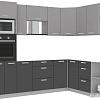 Готовая кухня Интерлиния Мила Лайт 1.68x2.6 правая без столешницы (серебристый/антрацит)