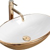 Умывальник Rea Pamela (белый/золотистый)