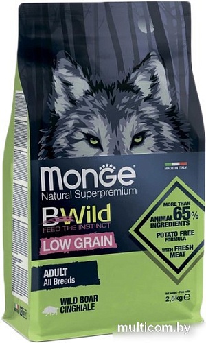 Сухой корм для собак Monge BWild Low Grain All Breeds Adult Wild Boar (для всех пород с мясом дикого кабана) 2.5 кг