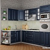 Готовая кухня Интерлиния Мила Шато 1.68x2.4 ВТ левая (индиго/индиго/опал светлый)