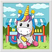 Алмазная мозаика Алмазная Живопись Единорог на ярмарке АЖ-1949