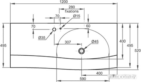 Умывальник Jacob Delafon Stillness E1292 120x52