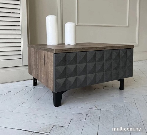 Консольный стол Shtabe Simple 7001 эко (графит/дуб веллингтон/черный)